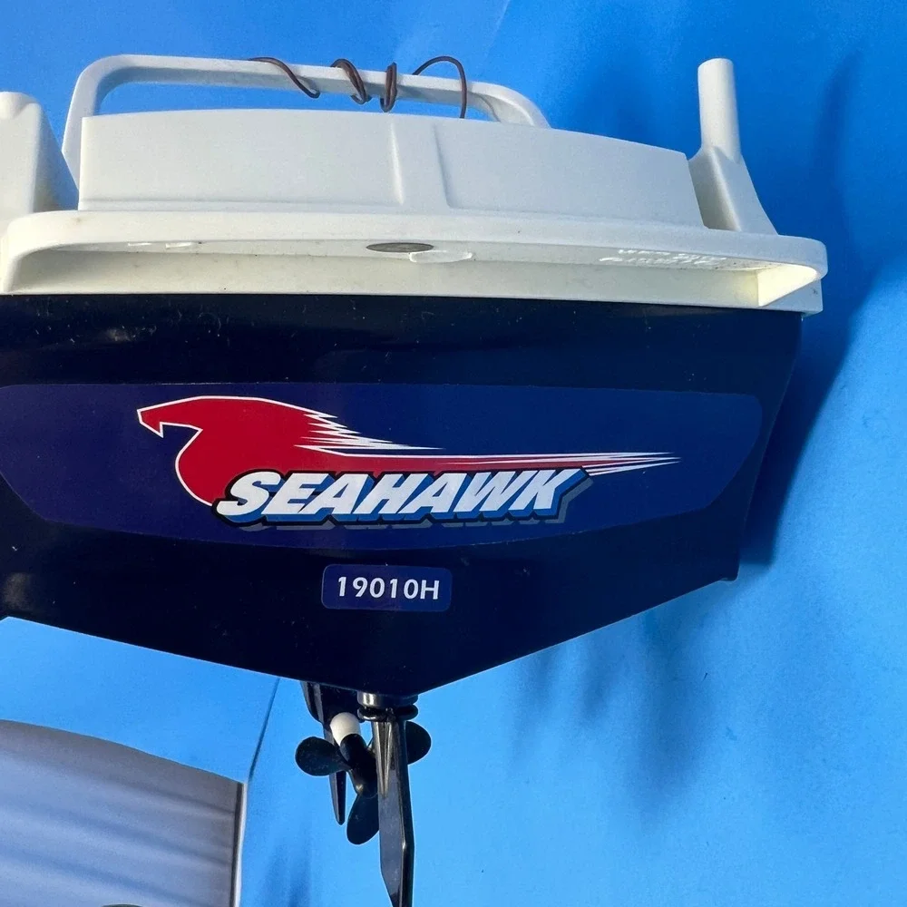 Nikko Sea Hawk RC Speedboat‎ White Blue Vintage 19010H Radio Control Toy